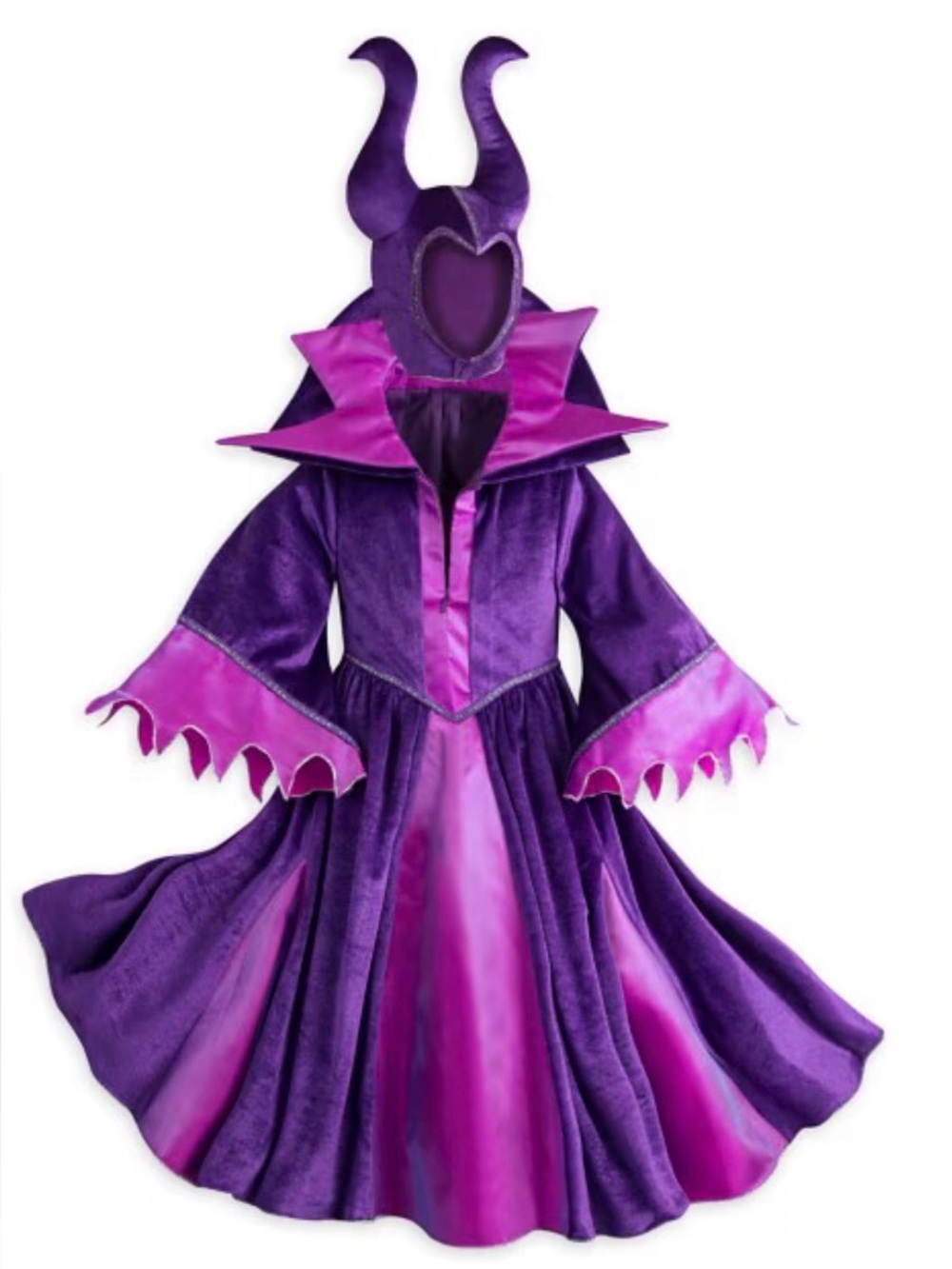 Disney Maleficent dress & horns velvet Halloween costume set kids 5/6
